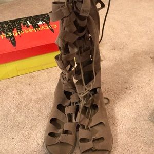 Suede gladiator sandals